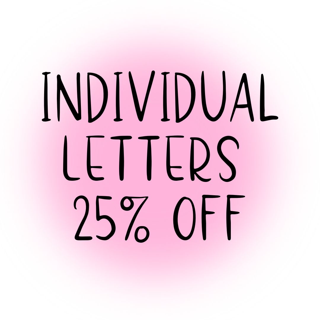 Individual Letters Black Friday SALE