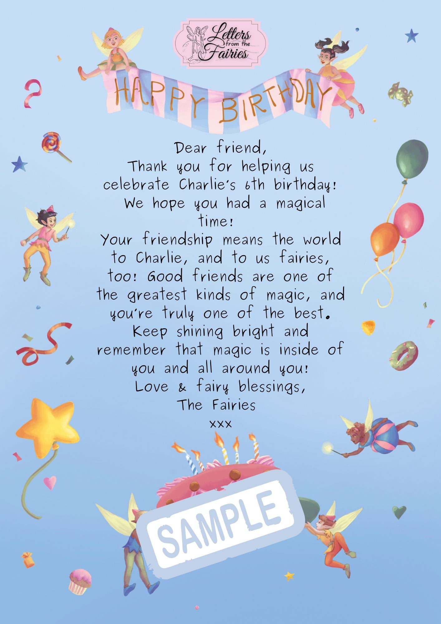 Fairy Party Letter Pack + Bonus Birthday Letter
