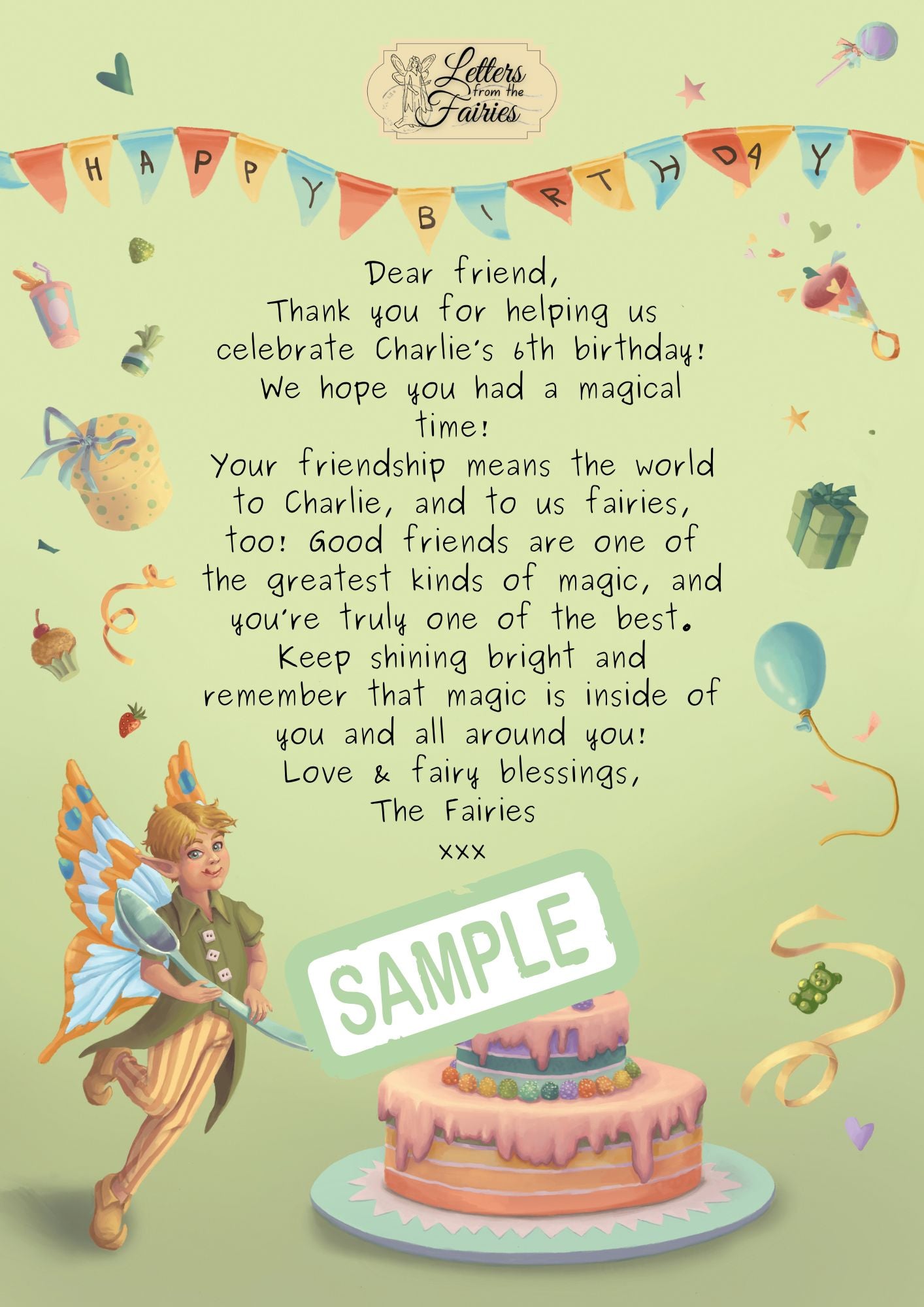 Fairy Party Letter Pack + Bonus Birthday Letter