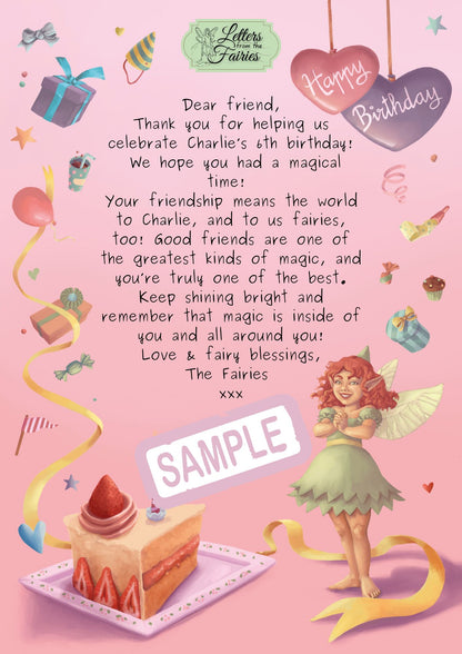 Fairy Party Letter Pack + Bonus Birthday Letter