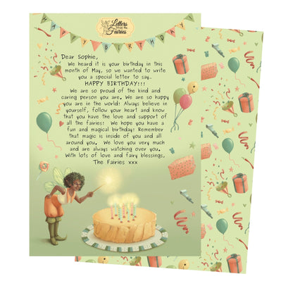 Green fairy birthday letter – personalised gift for children